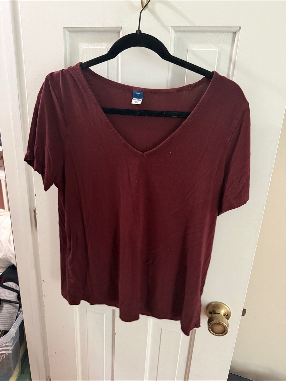 Old Navy Women's V-Neck Short Sleeve Top - Maroon